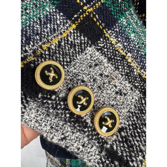 VTG‎ Basler wool blend plaid tweed blazer relaxed 90s sz M(38 euro) - Picture 6 of 11